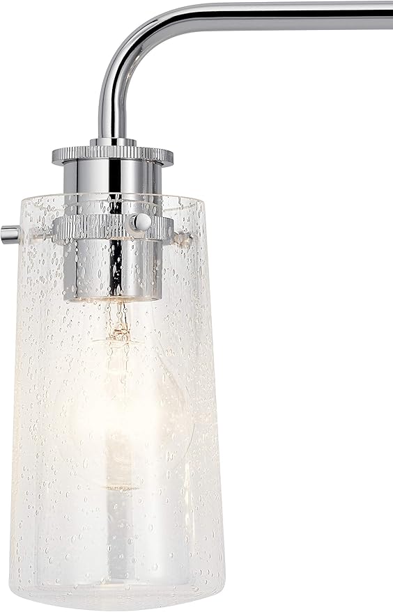 KICHLER Braelyn 24" 3 Light Vanity Light with Clear Seeded Glass Chrome
