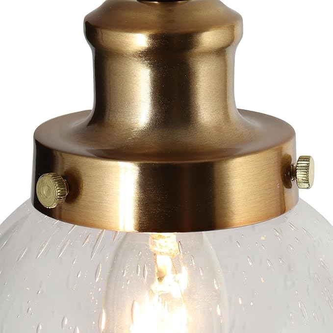 KSANA Pendant Lights Kitchen Island, Gold Seeded Glass Pendant Light Fixtures, Modern Adjustable Hanging Pendant Lighting for Kitchen, Entryway, Foyer