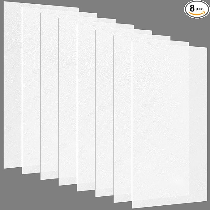 Pushglossy 8 Pack 22.5" x 46.5" x 0.08" Frosted Fluorescent Light Diffuser Panels, Translucent Polystyrene Sheet Replacement for 2x4ft Drop Ceiling Lights for Classroom Office Home