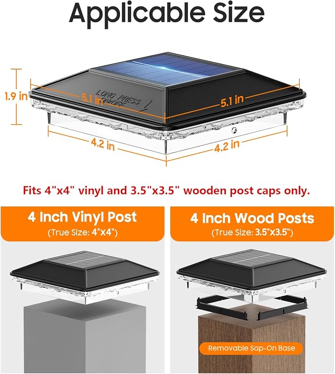 12 Pack 4x4 Solar Post Cap Lights Outdoor, 3 Modes 16 LED Fence Post Solar Lights, Focused Lens Deck Fence Post Lights Solar Powered Waterproof Fits 4x4 3.5x3.5 Vinyl Wooden Posts for Deck Porch