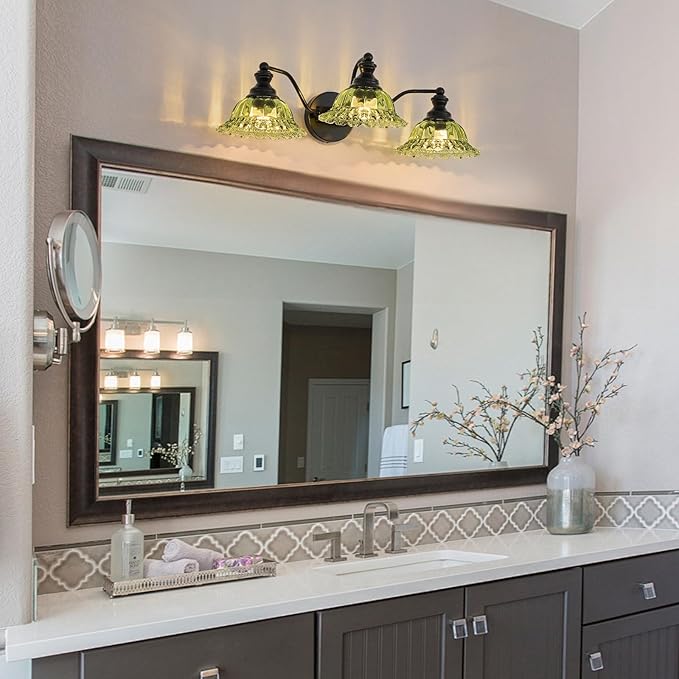XIEDUN Green 3 Light Vanity Light Bathroom Light Modern Bathroom Light Fixtures