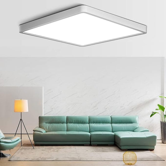 12Inch 24W Square LED Ceiling Light Fixtures Flush Mount, 4000K Natural White LED Ceiling Lamp, Surface Mount Modern Ceiling Lights, Slim Flat Panel Lighting for Bedroom, Kitchen, Bathroom Etc.