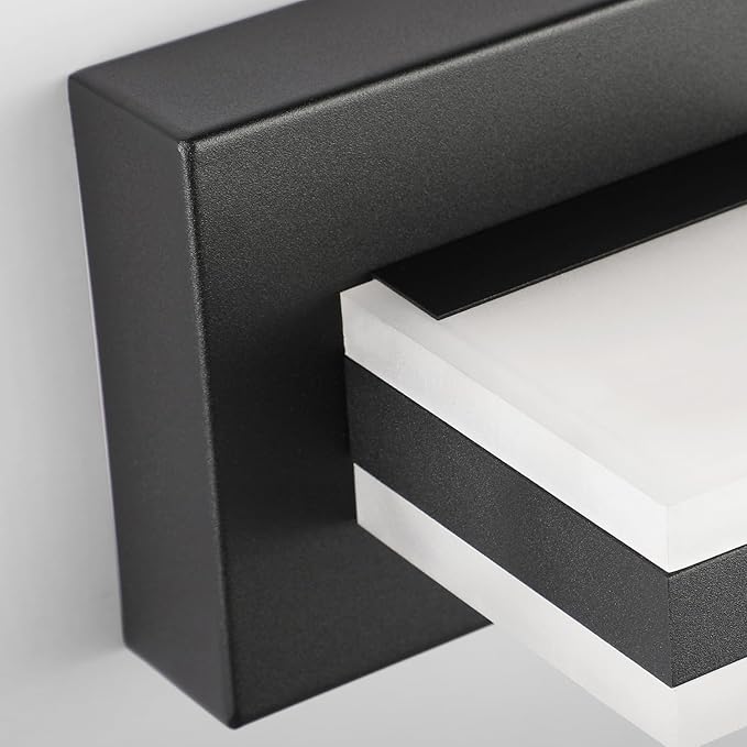 PRESDE 4-Light Bathroom Light Fixtures Over Mirror Matte Black LED Vanity Light for Bathroom Modern Bath Wall Lighting