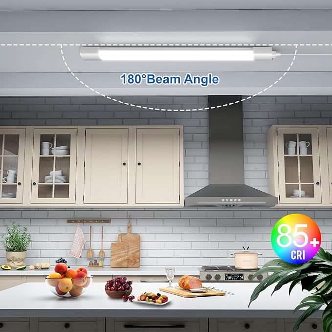Airand LED Ceiling Light Fixture with Plug 4FT, Triproof LED Tube Lights 36W Linkable Closet Light for Workbench Kitchen Basement Garage Corridor Bathroom Office Overhead Lighting with Plug in Cord