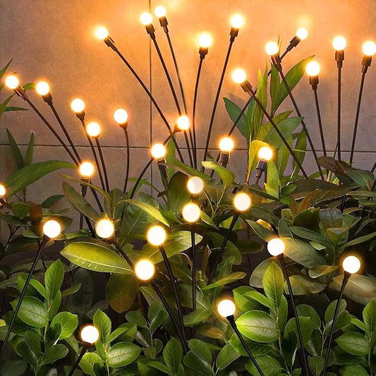 NBQQ Solar Garden Lights,8 Pack Solar Firefly Lights,Solar Lights Outdoor Decorative,Sway by Wind, High Flexibility Iron Wire & Heavy Bulb Base,Yard Patio Pathway Lawn(Warm White, 8 Pack)