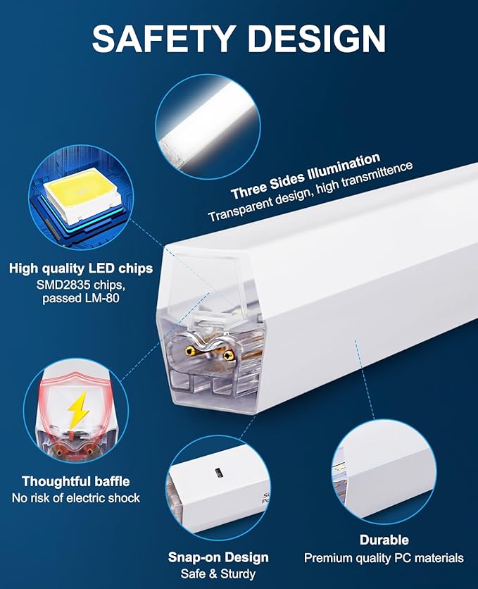 Garage Lights Hexagon led Lights DIY Ceiling LED Shop Light 91630LM for Basement Warehouse Workshop Barbershop Car Care Wash Room Auto Beauty Gym Exhibition Hall 14 Grids with Rectangle Frame 6500K