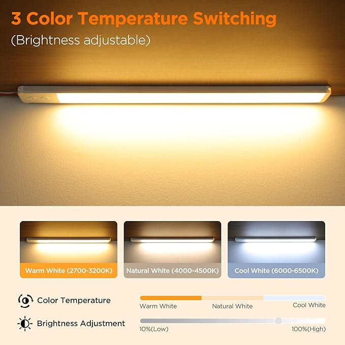 Aaleds 12v led Light Strip, 3Color Dimmable 10.5W 1500LM12 Volt led Strip Lights 12V fixtures for rv Interior, 12v led Ceiling Light bar for Enclosed Cargo Trailer, RV, Van, Truck, Lorry Camper/2PCS