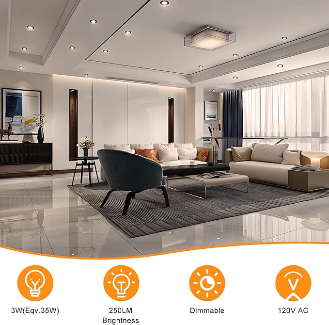 YGS-Tech 2 Inch LED Recessed Lighting, Dimmable Downlight 3W(35W Halogen Equivalent), CRI80, 4000K Natural White Ceiling Light with LED Driver(10 Pack)