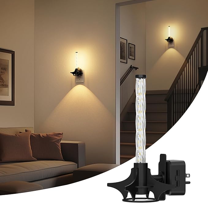 JandCase LED Night Light Plug into Wall, Dusk to Dawn Sensor, Dimmable 0-100LM Adjustable Brightness, 3000K Soft White Night Light for Bedroom, Bathroom, Stairway, Hallway, 1 Pack