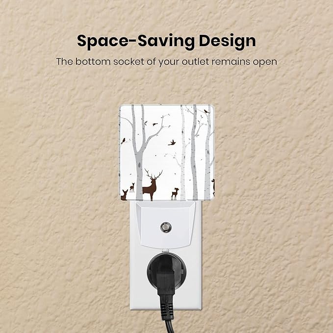 Night Light Plug-in Dusk to Dawn Smart Sensor White Led Nightlight for Bedroom Bathroom Kitchen Hallway Stairs Energy Efficient Decor Desk Lamp