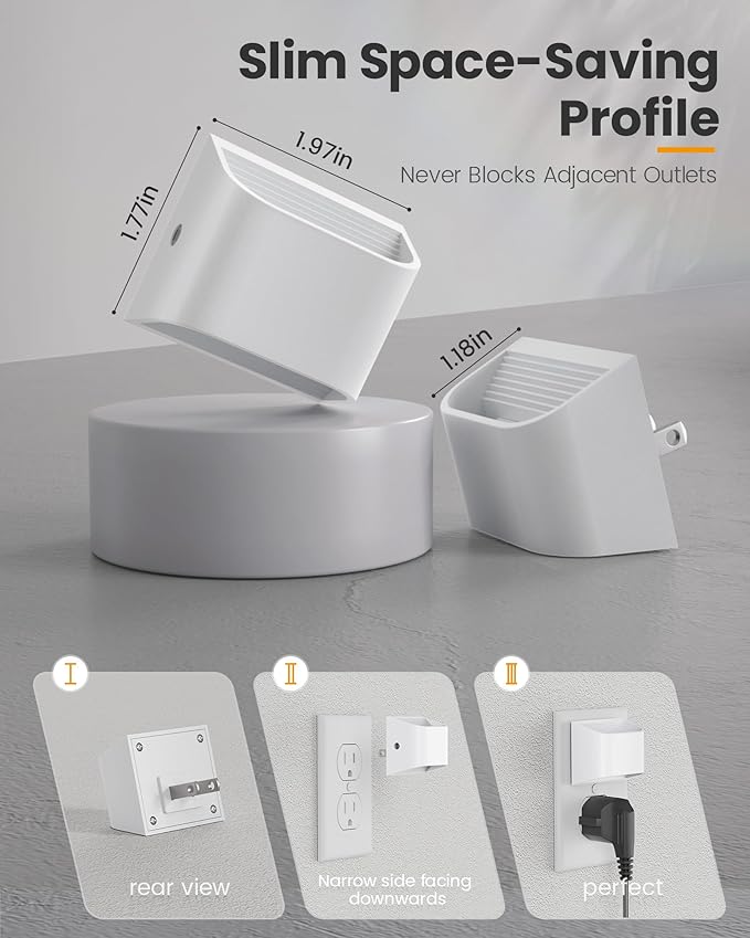 NIORSUN Plug in Night Light, Auto Brightness Sensor Night Light, 3000K Warm White, Ultra-Slim Wall Light for Hallway Bathroom Bedroom Stairs, White, 10 Pack