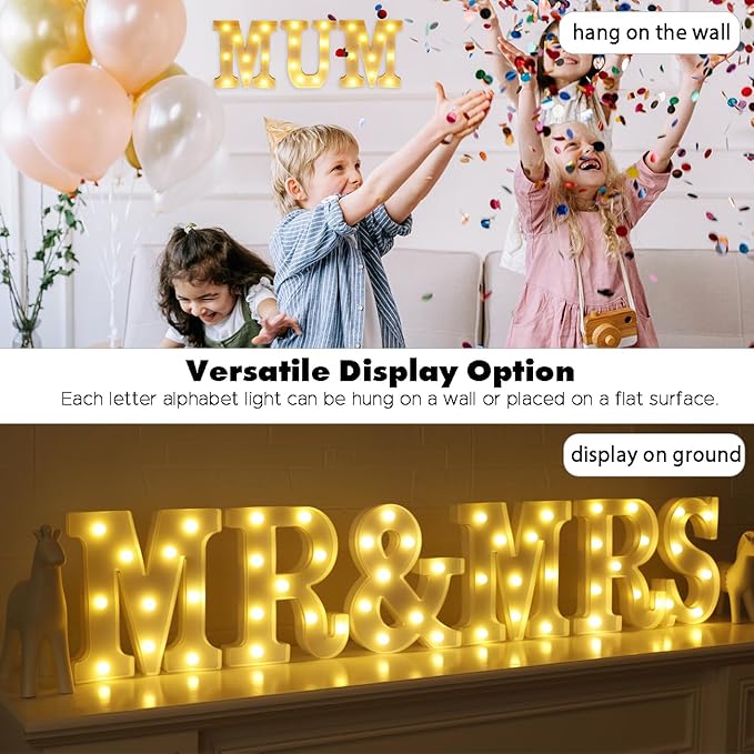 Small Led Marquee Letters, Light Up Letters, 8.58 Inch Led Letter Lights, Battery Powered Lighted Sign for Table, Party, Birthday, Christmas Decor (Letter M)