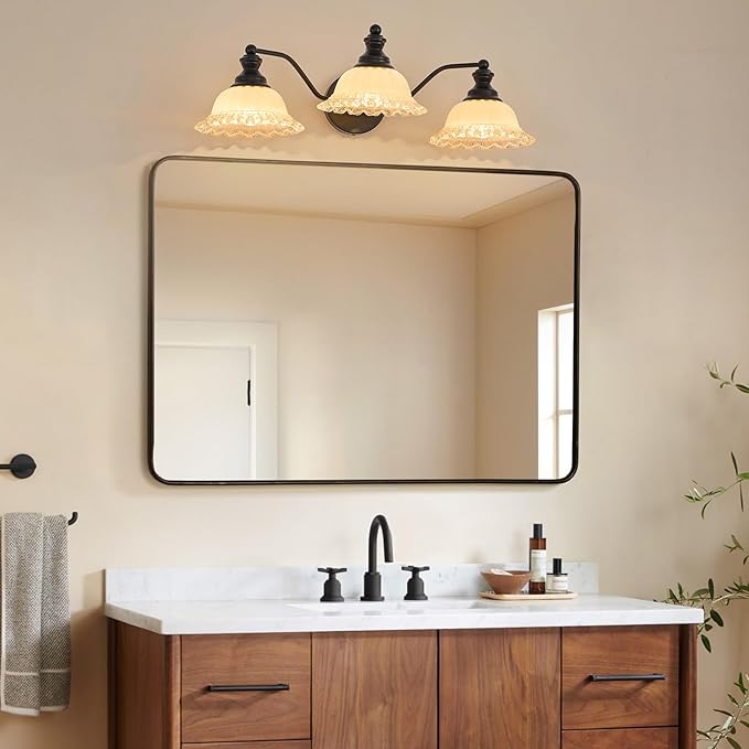 XIEDUN Black Bathroom Vanity Light 3 Light