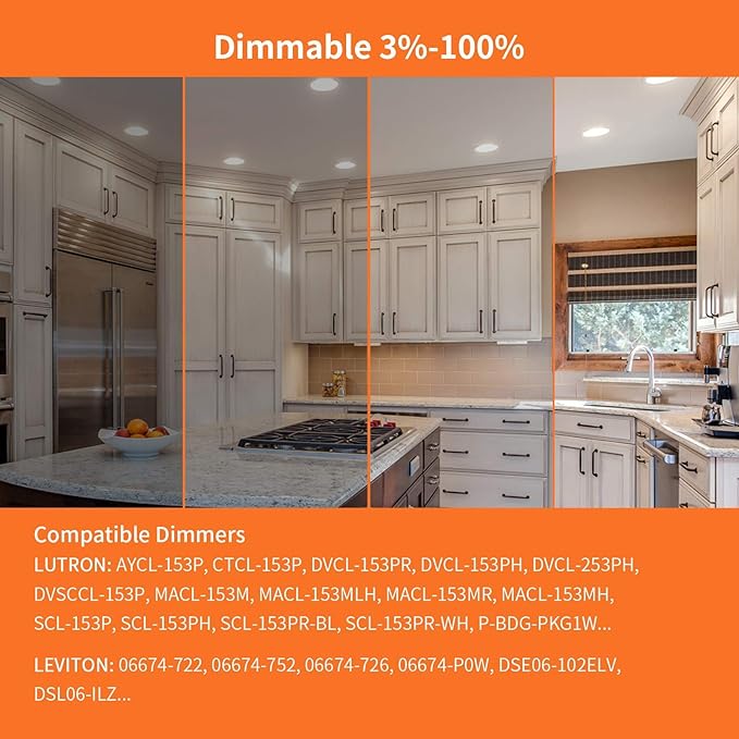 Meconard 4 Pack 4 Inch LED Recessed Ceiling Light with Junction Box, 3000K/4000K/5000K Selectable, 9W=75W 750LM, Dimmable Canless Downlights, ETL and Energy Star Listed