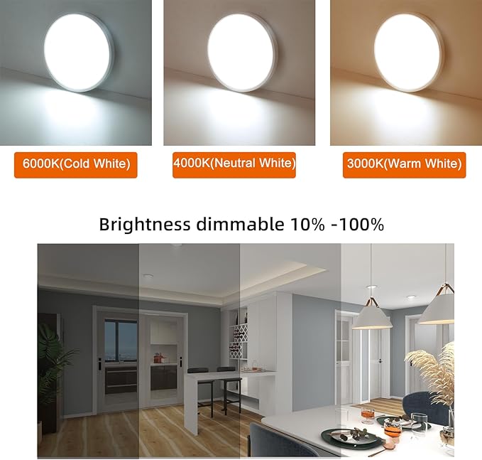 12 Inch Motion Sensor LED Ceiling Light Wired,Closet Lights Motion Activated Sensor Light Indoor with Remote, Modern Flush Mount Ceiling Light Fixture for Hallway Laundry Stairs White