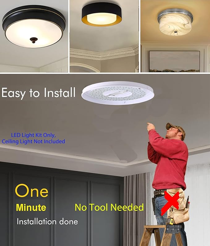 35W 3 CCT LED Light Kit Replacement, LED Panel for Ceiling Flush Mount Ceiling Fan Lights,Retrofit LED Engine Upgrade PCB Board 3500K-4500K-6000K