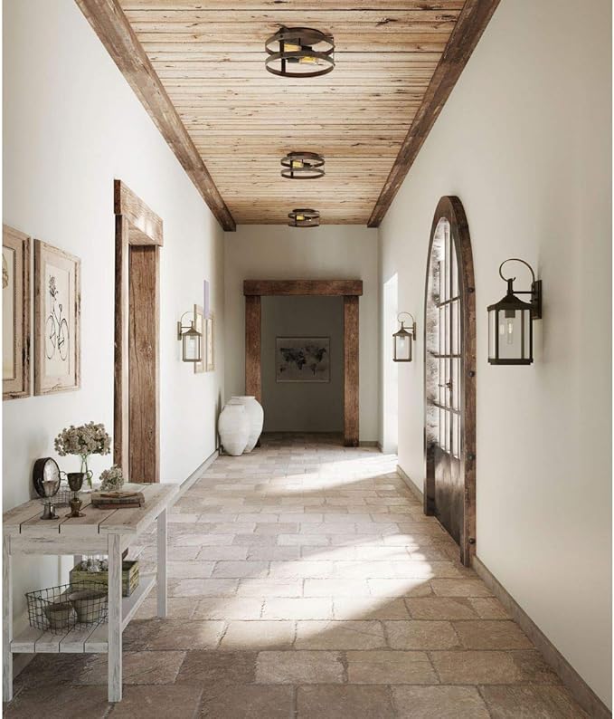 Progress Lighting Gulliver Collection 2-Light Weathered Gray Farmhouse Flush Mount Ceiling Light, 6.50x14.37x14.37