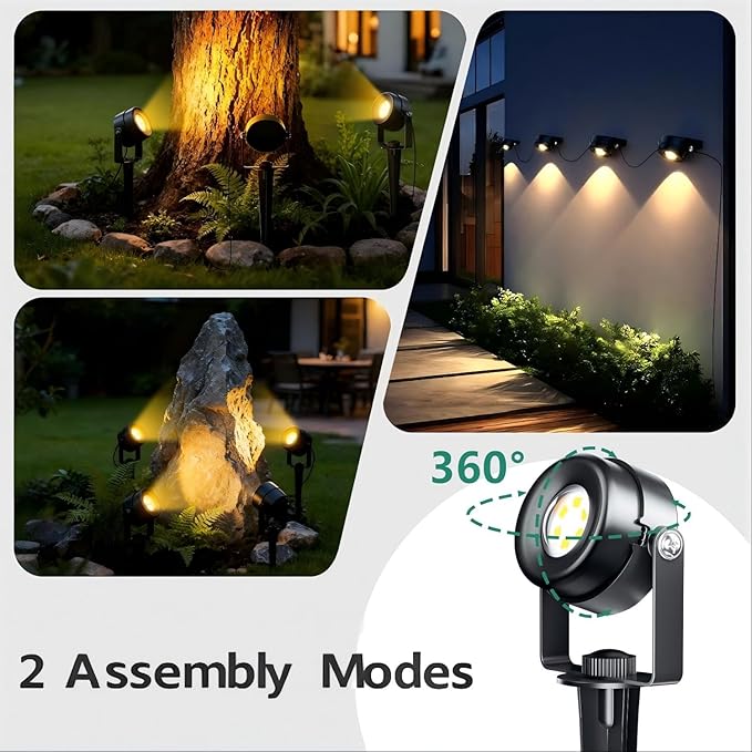 HISTAR Low Voltage Landscape Lighting with Bluetooth App Control & Remote, Outdoor Spot Lights for Fence Tree Pathway Lawn Decor, IP65 Waterproof All-in-One Permanent Outdoor Lights(4pack-RGBW)