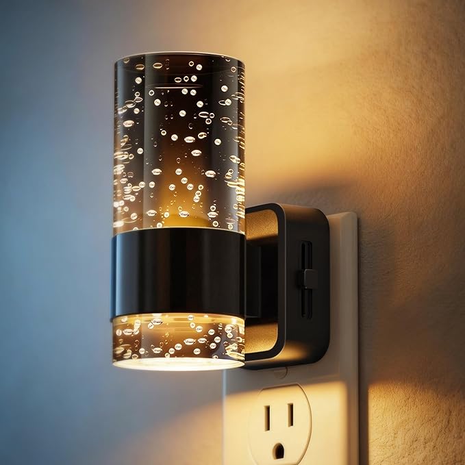 JandCase Night Lights Plug into Wall, Automatic LED Night Light with 0-100LM Dimmable, 3000K Plug in Night Lights with Auto Light Sensor, for Bathroom Hallway Decor