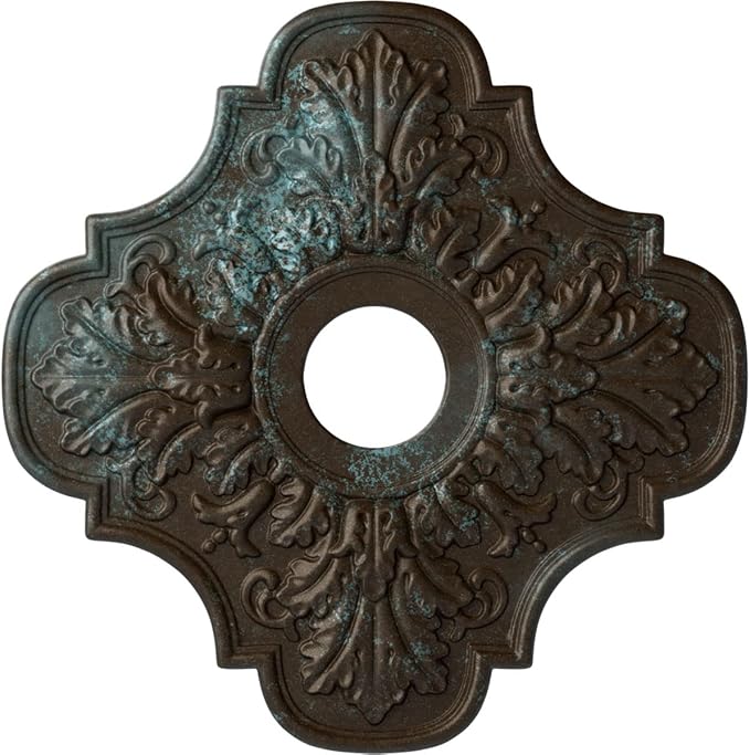 Ekena Millwork CM17PEBBSDecorative Ceiling Medallions Modeled After Original Historical Patterns & Designs, Bronze Blue Patina