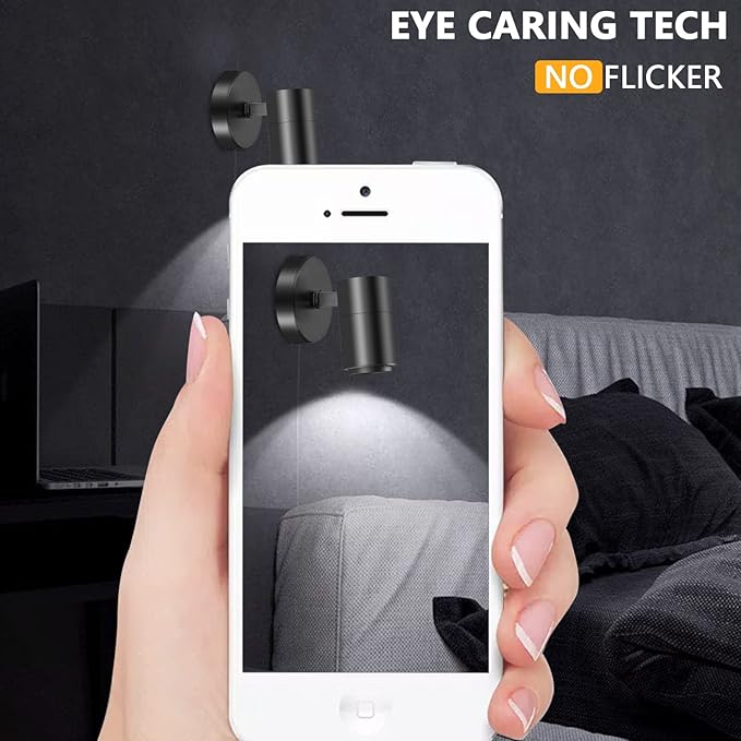 VANoopee 3-Color Zoomable LED Ceiling Spotlight Flush Mount Adjustable Spotlight Directional Dimmable Spot Lights Indoor Bright Accent Fixture for Living Room Bedroom - CRI90 15-55° 20W 2000lm Black