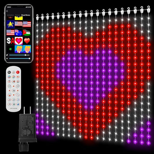 CoziTech Smart Curtain Lights 400 LED, Color Changing LED Curtains Light 6.6 * 6.6 FT, DIY Fairy String Light Curtain for Bedroom Backdrop Party Indoor Outdoor Holiday Decor (APP +Remote Control)