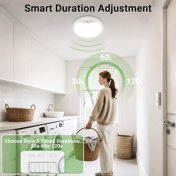 zemty 4Pack 12inch Motion Sensor Ceiling Lights Wired, 24W 2400lm 3CCT/3 Mode/30-120s Timer, Bright Black LED Flush Mount Light Fixture Motion Activated for Closet Pantry Hallways Stairwells Garage