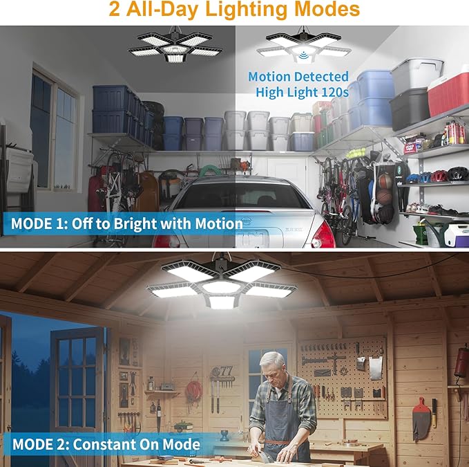 Solar Shed Light Indoor Outdoor, Upgrade Large 267LED Solar Powered Motion Sensor Pendant Light Works Day & Night, Solar Indoor Light with 2 Lighting Modes + Timer & Remote for Shed Gazebo Garage Barn