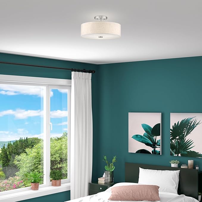 Livex Lighting 52135-91 Meridian 3 Light Brushed Nickel Ceiling Mount