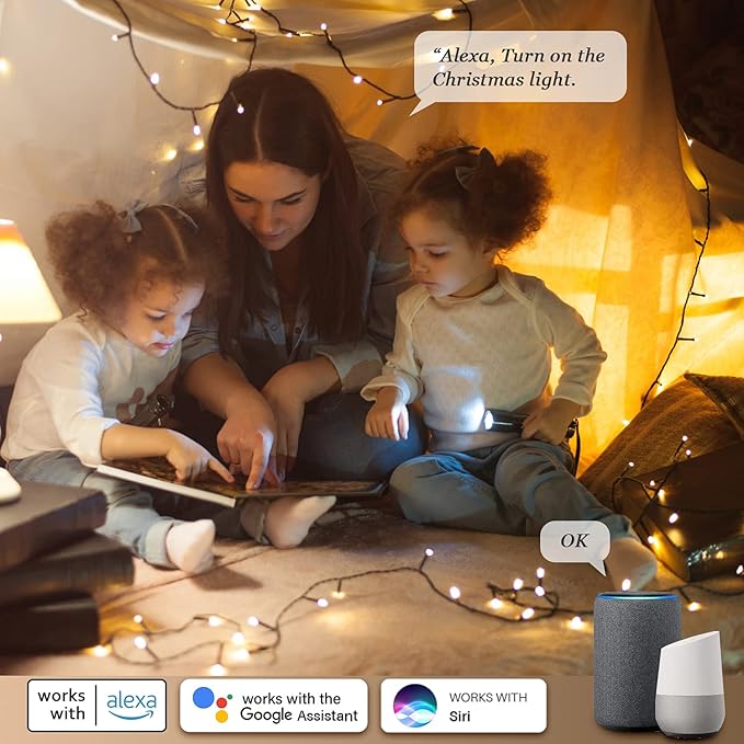 Smart Multicolor Changing Christmas Lights, 262ft 800 RGB LEDs WiFi App Control Fairy Light RGB Dimmable Christmas Tree Lights Compatible with Alexa,IP65 Waterproof(2.4GHz)