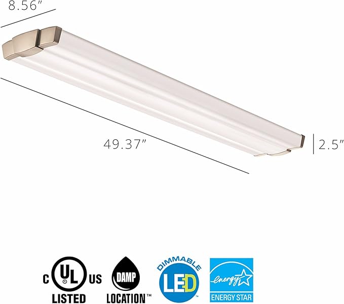 Lithonia Lighting FMLRETL 48IN 30K 80CRI BZ LED Linear Flush Mount Light, 3000k, 36 watts, 3100 lumens, 4 feet, Bronze