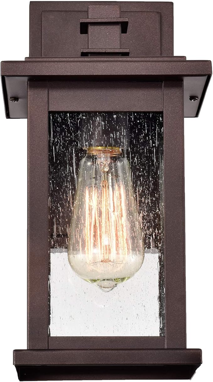 MICSIU 2-Pack Bronze Outdoor Wall Light, 12.25" Anti-Rust Sconce, No Assembly Required, 100W Max Exterior Fixture for Front Door, Garage, Patio, Yard, Deck