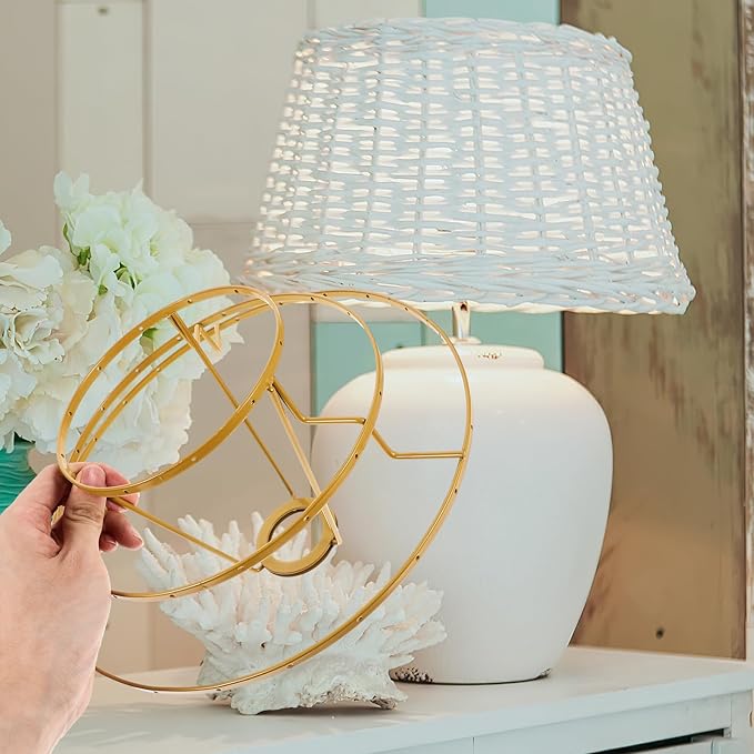 OSALADI DIY Chandelier Frame Lamp Shade Wire Frame 10.9 Inch Iron Light Fixture Replacement for Ceiling Pendant Lamps and Table Lamps