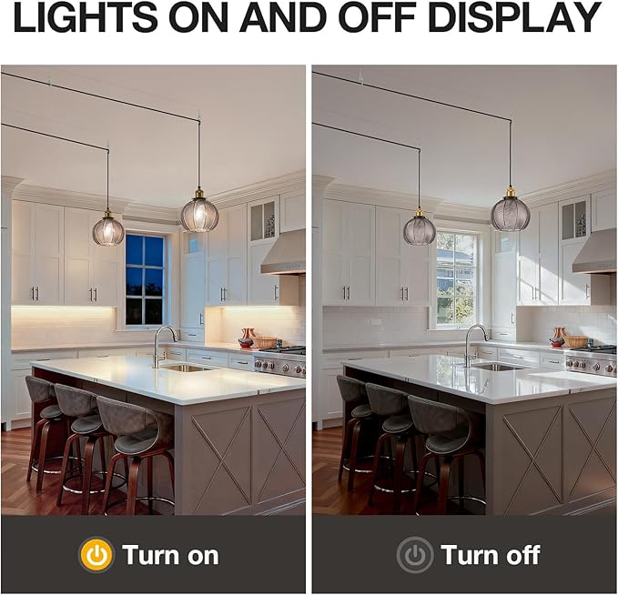 Modern Plug in Hanging Light, 7.8 Inch Glass Pendant Light with 14.76 FT Adjustable Plug in Cord, Vintage Smoke Gray Hanging Lamp for Dining Room Bedroom Kitchen Island Bathroom E26