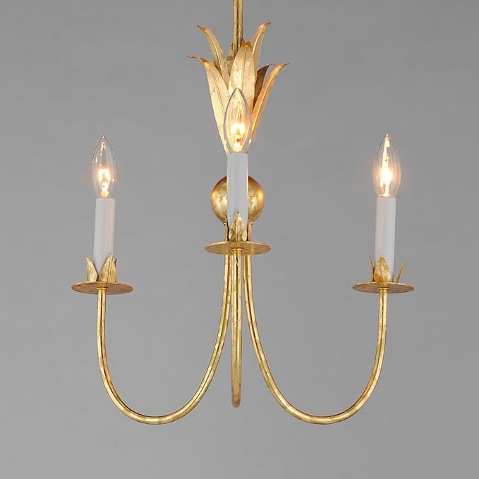 Maxim Lighting Paloma 3-Light Mini Pendant | Gold Leaf Steel Finish | Transitional Indoor Light Fixture | Ideal for Kitchen Islands & Breakfast Nooks | Dimmable | Home Decor Ceiling Fixture | 2883GL
