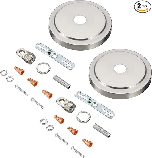 Aspen Creative 21508-32, Transitional Chandelier & Light Fixture Canopy Kit w/Collar Loop, Brushed Nickel, 5-1/2" Diameter, 1" Center Hole, 2 Pack