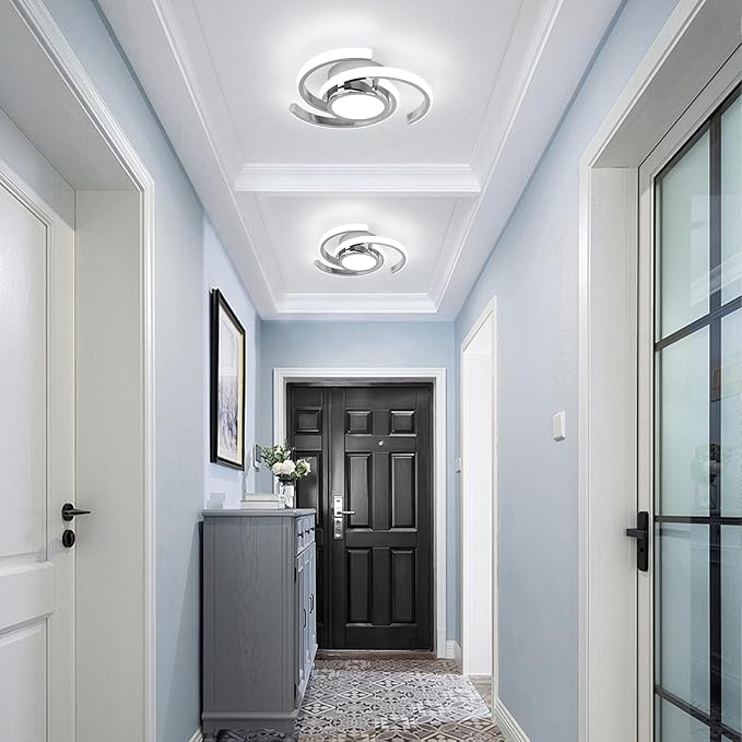 ADISUN LED Modern Ceiling Light,6000K Semi Flush Mount Ceiling Light Fixture,Unique Ceiling Lights for Living Room Bedroom Corridor Aisle Hallway Indoor Ceiling Lamp (D11 in*H2.9 in; 33W)