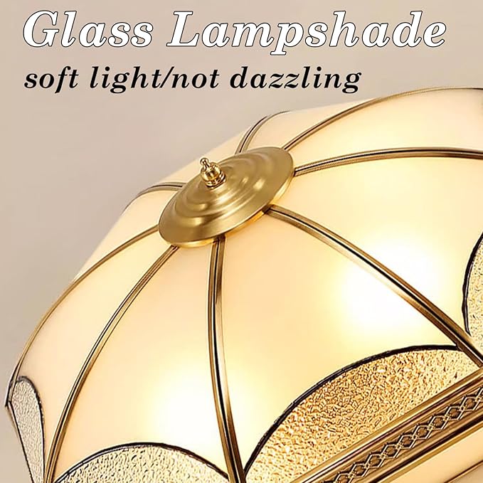 MIXL-Gold Flush Mount Ceiling Light,Antique Brass Hallway Lighitng Fixture,Unique 4-Bulbs Vintage Light Fixture,Mid Century Modern Ceiling Lamp for Study Room Office