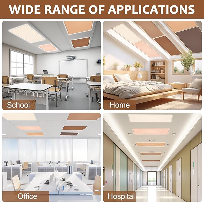 QOUBAI 6PCS Fluorescent Light Covers, 4x2 Feet Magnetic Light Cover Fluorescent Lights Shade Panel Positive Inspirational Ceiling Lights Filters for Office Classroom Home Drop Ceiling Brown