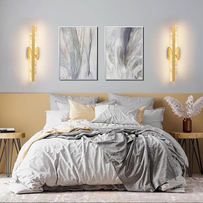 Modern Bathroom Vanity Light: Brushed Gold 24 inch 28W Dimmable LED Bath Bar Light Fixtures Over Mirror - Wall Sconce Picture Lights for Paintings Cabinets Bedroom 3000k