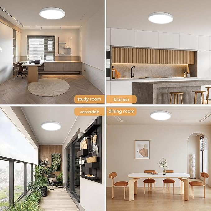 4PK 15.8 Inch Led Ceiling Light Flush Mount, 32W, 3480LM, 3000K/4000K/6000K CCT Selectable Super Slim LED Ceiling Light, Low Profile Round Flat Panel Fixture for Hallway, Bedroom,Kitchen