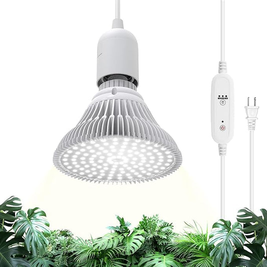 Bstrip Hanging Grow Lights for Indoor Plants, 25W LED Full Spectrum Plant Lights for Indoor Growing with Timer, 16.4FT Power Cord, 5000K, Pendant or Ceiling Perfect for Tall Plants, and Plant Shelf