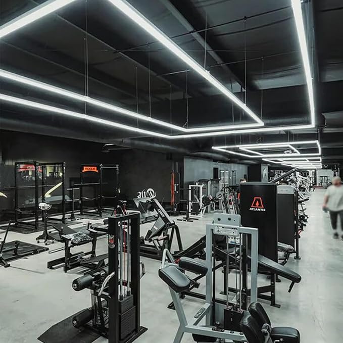 LZHOME LED Garage Lights Fixture: High Brightness 39000LM LED Garage Lighting Ceiling LED Light, Updated 44.8 inch Large Size Rectangle Light for Garage Shop Workshop Gym Car Detailing