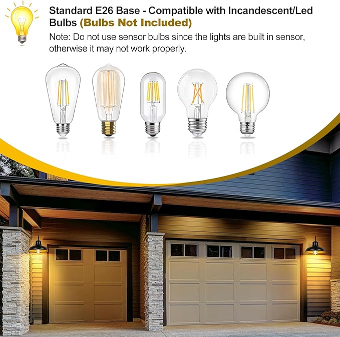 TOBUSA 2-Pack Dusk to Dawn Outdoor Wall Light Fixtures, Waterproof Farmhouse Outside Gooseneck Barn Lights, 11.5'' Black & Golden Exterior Wall Sconces for House, Porch, Garage