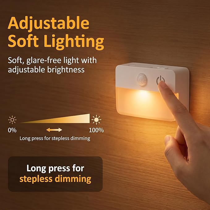 3 Pack Rechargeable Motion Sensor Stair Lights for Indoor, Wireless RGB Battery Operated Night Light, Magnetic Led Stick On Portable Lamp for Step Hallway Closet Under Cabinet Bedroom Kitchen Bathroom