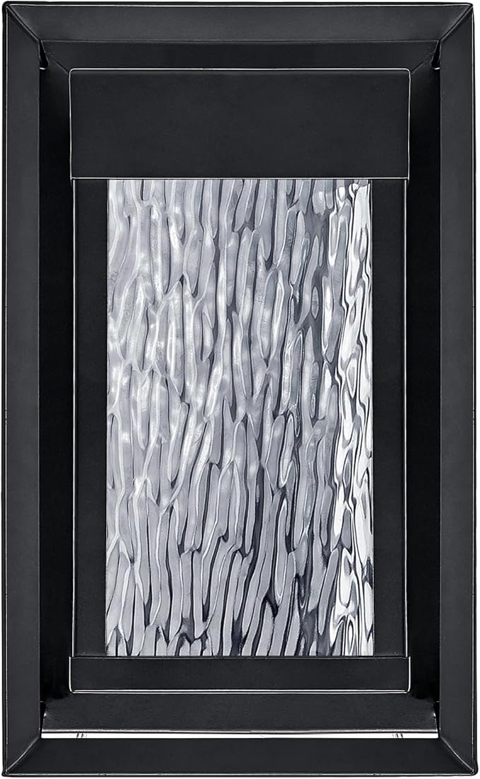 Design House Hartbrook Outdoor Integrated LED Wall Light with Clear Glass for Porch Entryway Patio, Matte Black, 589226-BLK