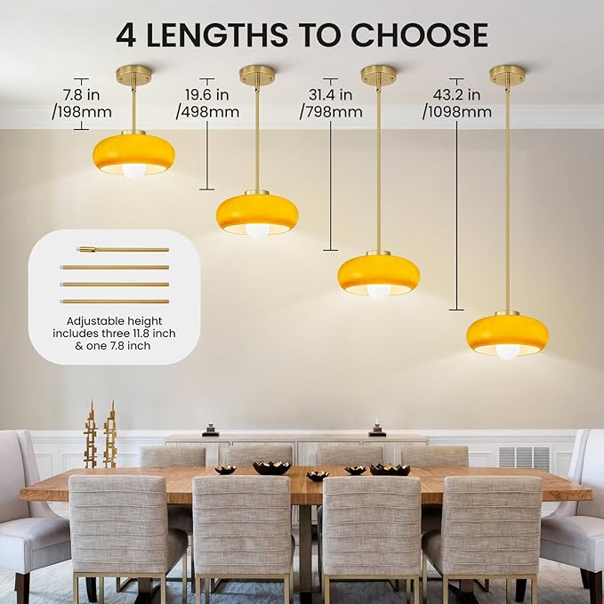 Yunnix Semi Flush Mount Ceiling Light, Gold Light Fixture, Mid-Century Modern Farmhouse Brown Glass Small Light Fixtures for Hallway, Bathroom, Kitchen, Bedroom, Living Room, Closet, Laundry