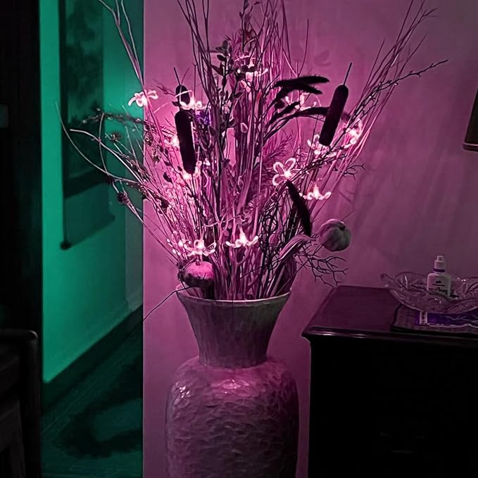 Pink Cherry Blossom Fairy Flower Lights, USB/Battery Operated Floral Lamp | Decorative Flower String Lights For Bedroom,Christmas, Easter, Wedding, Party, Birthday, Valentine'S Day Indoor Outdoor Decor