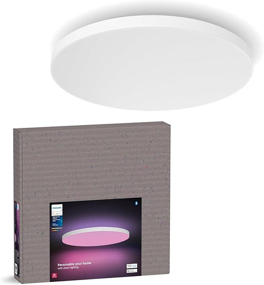 Philips Hue Datura Smart Ceiling Panel (Large Round 2.49 in x 22.60 in) White & Color Light, Bluetooth Compatible, Voice Control with Alexa, Apple Home & Google Assistant