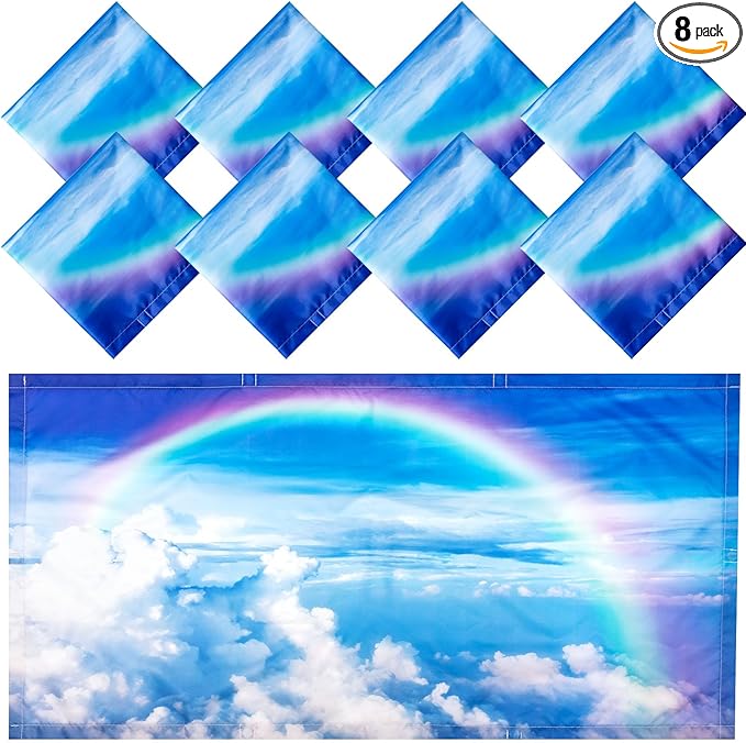 Patelai 8 Pack Fluorescent Light Covers for Classroom Ceiling 4 x 2 Feet Magnetic Light Covers Filter for Office School Drop Ceiling Supplies(Rainbow)